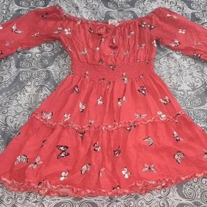 Blush pink butterfly dress